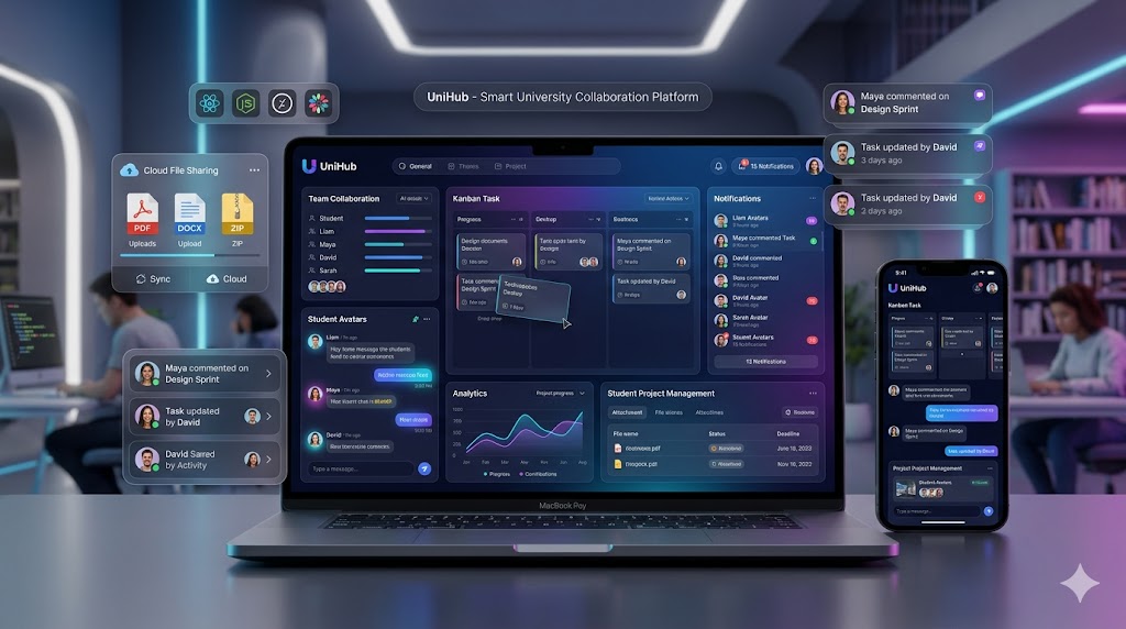 UniHub university collaboration platform screenshot